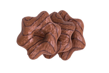 Shaped Chocolate Cookie on White