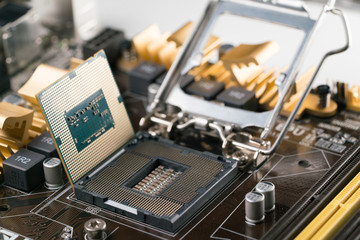 CPU socket close up