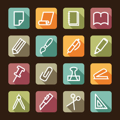 Stationery and office icons