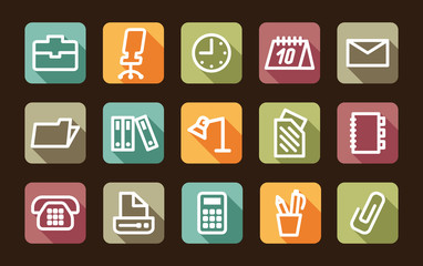 Office and business icons. Vector illustration