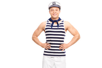 Young man dressed in a sailor outfit