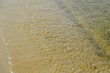Soft waves on a sandy beach