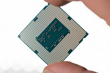 computer processor in hand