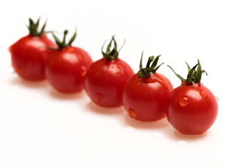 Bunch of cherry tomatoes, close up. Agriculture and fresh food