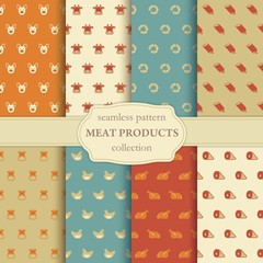 Seamless pattern on a theme of meat products