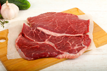 Raw beef steak