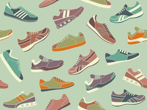 Seamless background from images sport shoes
