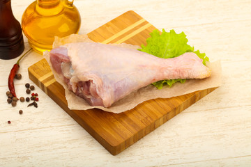 Raw turkey leg