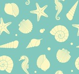 Seamless background with marine life