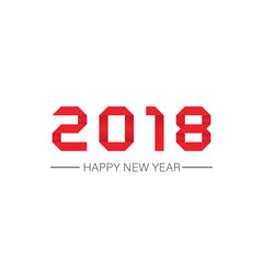 Happy new year 2018 Text in style origami Design