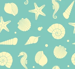Wallpaper murals Sea Seamless background with marine life