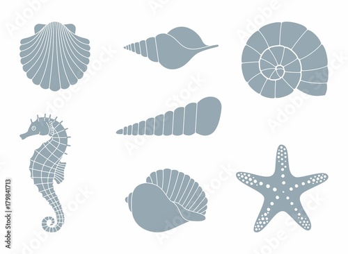 Silhouettes of sea inhabitants
