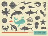 Marine life icons