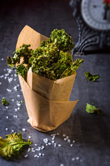 Vegan kale chips with sea salt