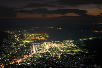広島　呉の夜景　灰ヶ峰からの眺め