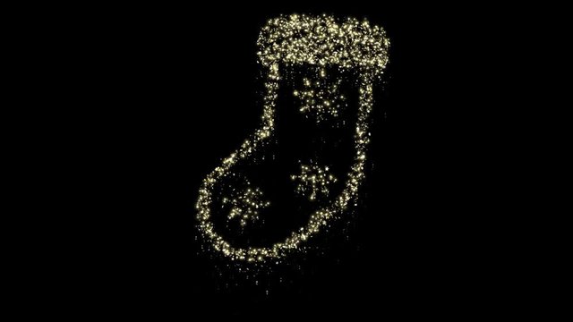 Christmas Particles - Stocking - Seamless Loop - Alpha Channel - 4K resolution