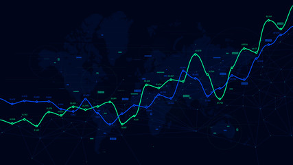 Digital analytics data visualization, financial schedule, vector dashboard