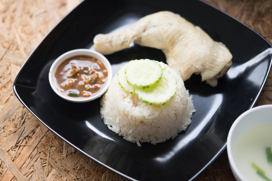 Rice steamed with chicken dish , chicken