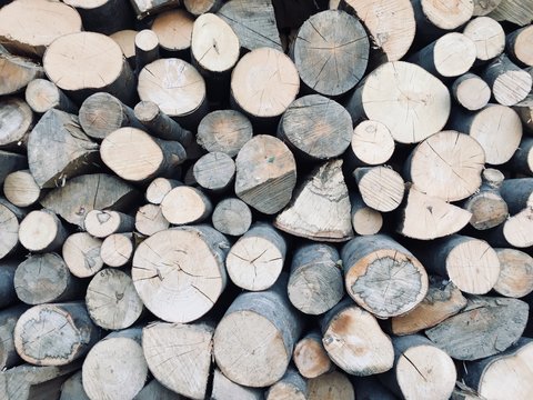 Detail of a textured firewood pilo