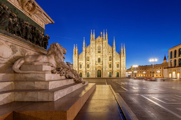 Fototapeta na wymiar Milan. Cathedral of the Nativity of the Virgin Mary at dawn.