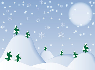 Fototapeta na wymiar Illustration of Winter Background-Vector Illustration