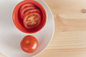 Fresh ripe juicy tomato fruit vegetable food