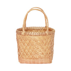 bamboo basket for Market Shopping isolated on white