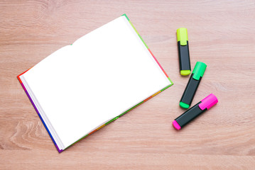 Mock up, on a wooden background