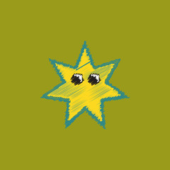 Sea star caribbean starfish in Hatching style