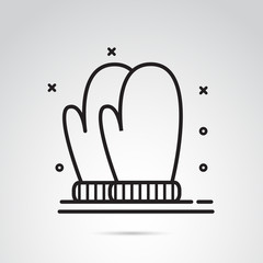 Winter gloves vector icon.