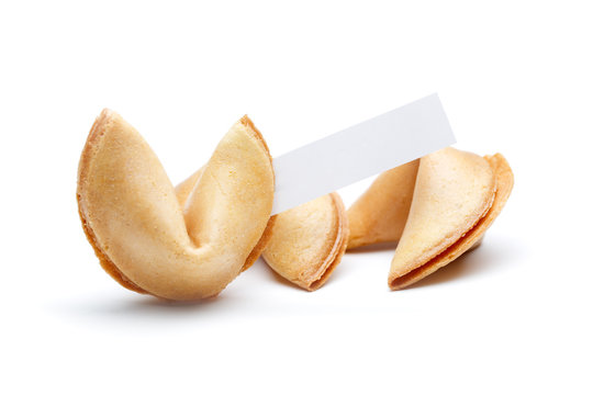 Image of chinese cookies with paper for wishes