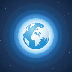 Fototapeta na wymiar world globe on blue wave background Europe