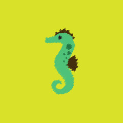 Sea Horse in Hatching style