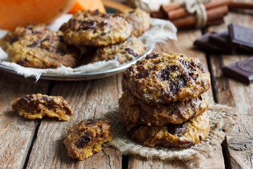 pumpkin cookies with chocolate