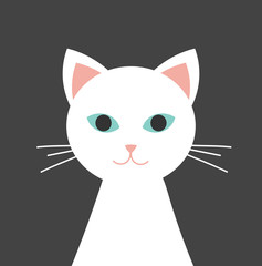 White cat with blue eyes portrait