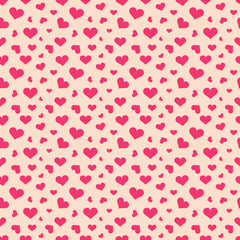 Pink hearts seamless pattern