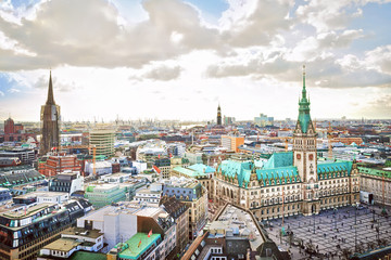 Hamburg city hall, Germany - obrazy, fototapety, plakaty