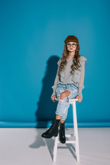 teenage girl in trendy outfit