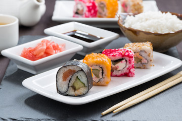 Japanese food - sushi and rolls