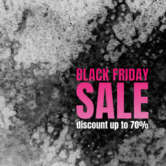 Black Friday Sale Poster with Watercolor texture.