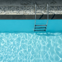Grab bars ladder in swimming pool