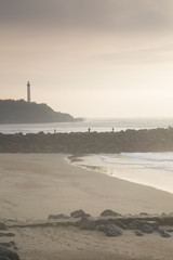 Lighthouse and Beach at Dusk, Biarritz