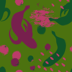 Brush Grunge Banana Seamless Pattern.