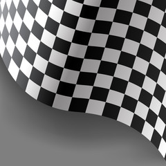 Checkered flag curve on gray background design sport race championship background vector illustration.