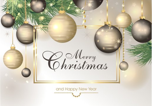 weihnachtlicher Hintergrund mit Christbaumkugeln