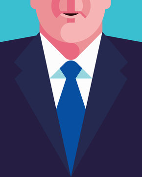 Businessman with power button on his face