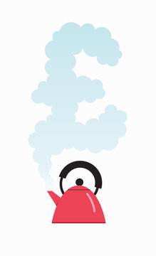 Water kettle shaping British Pound sign