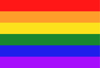 Pride flag. LGBT sign. Lesbian gay bisexual and transgender community colors