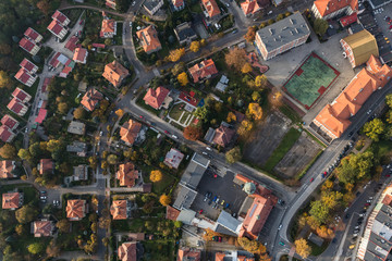 Obraz premium aerial view of the Nysa city center