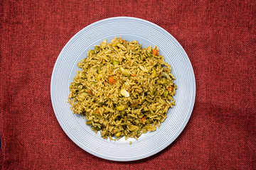 Tasty Indian food basmati rice on a plate